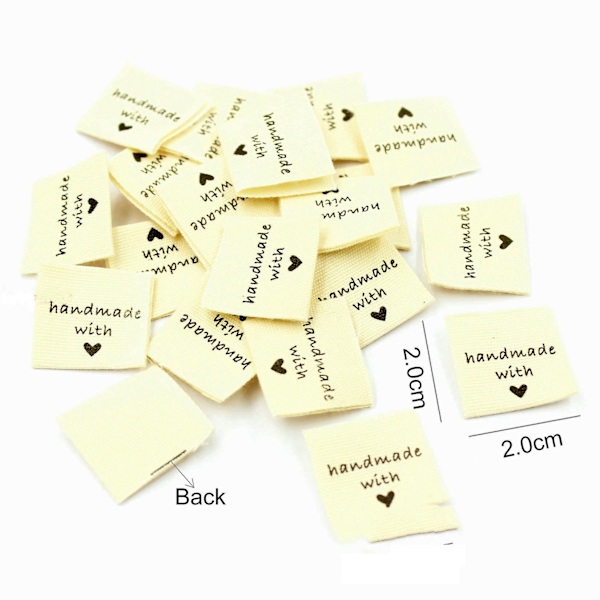 100 st läderlappar i träknappar klädetikett utsmyckning stickade DIY-tillbehör Cloth label