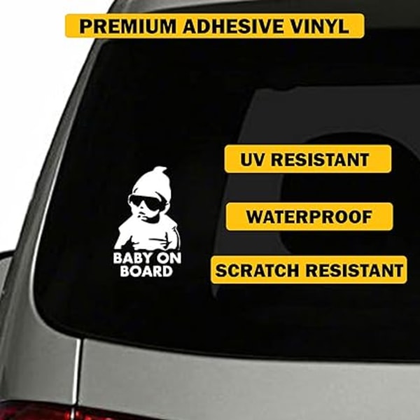 Vauva kyydissä heijastavat autotarrat - (2 kpl:n setti) Hauskoja, söpöjä, siistejä varoitustarroja autoikkunoihin ja puskureihin