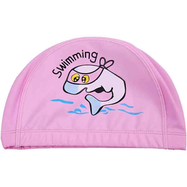 Pink Dolphin - Unisex vanntett silikon badehette med edderkopptrykk for barn og jenter, vannsport.