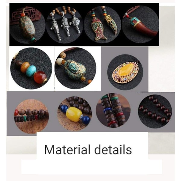VintageBeadsPitkäKaulakoruKetjuNeulePuuKaiverrusLuonnollinenEtninenHäränSarviBuddhalaisuusMinimalistinenPunainenBoheemiVaatetusAsusteetUnisexYksinkertainen