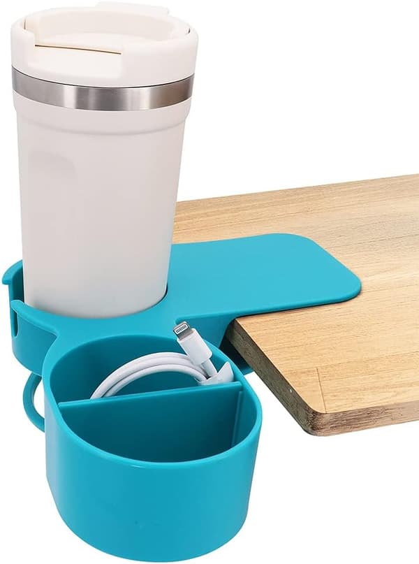 Mugghållare med klämmor för hem, kontor, bord, kontorsstol - Blå