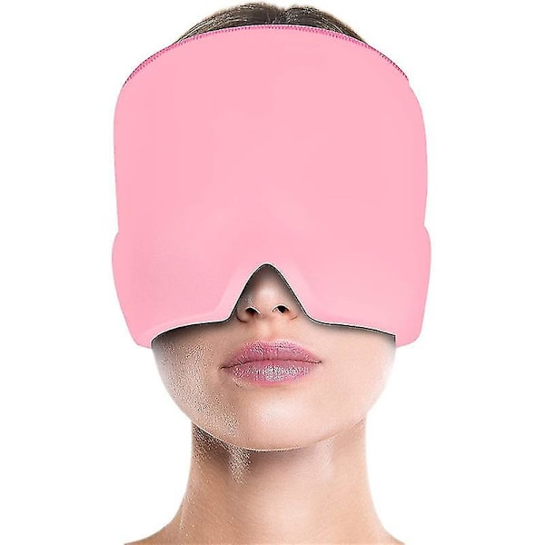 Päänsärkyä/migreeniä lievittävä hattu, monikäyttöinen joustava kylmäpakkaushuppu Pink