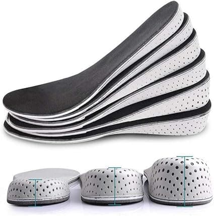 Fuld længde 3 cm høj memory foam indersål, øget højde usynlig hælløft indsats