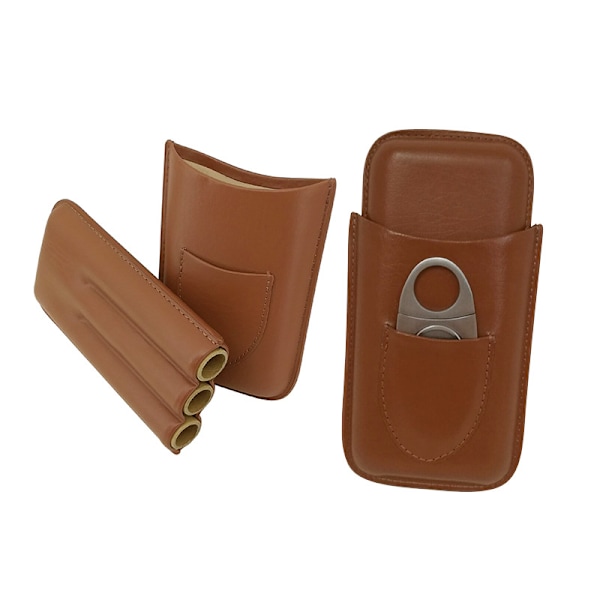 Læder cigar etui Rejse cigar etui til 3 cigarer