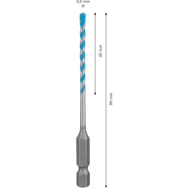 Professionel 1x Expert HEX-9 MultiConstruction bor (til beton, Ø 3,00x90 mm, tilbehør til borehammer)