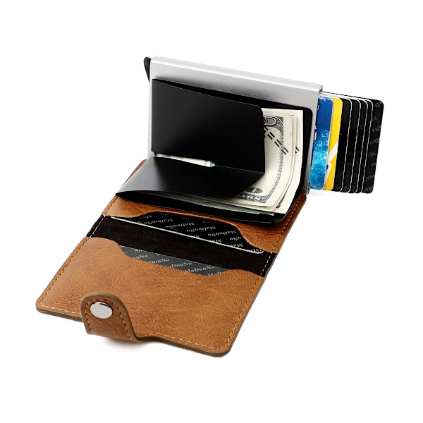 Plånbok - RFID/NFC-blockerande korthållare Pop Up-plånböcker - Smal och lätt med kontaktlös skyddssäkerhet