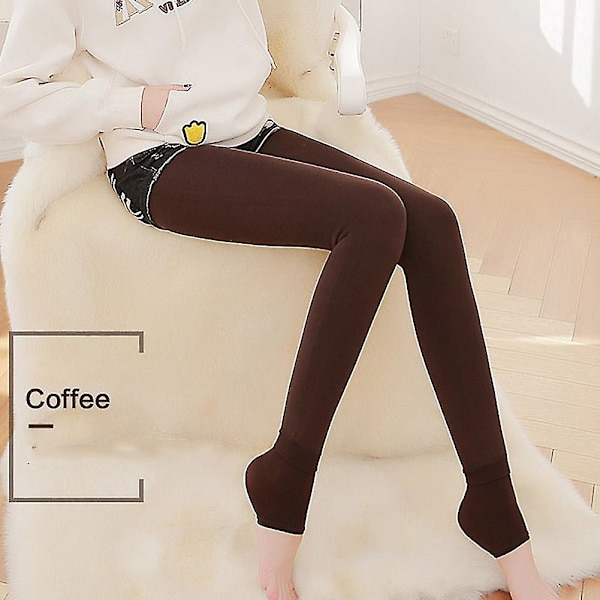 Varma fleece-strumpbyxor för kvinnor, mjuka leggings med fleecefoder, tjocka yogabyxor 200g