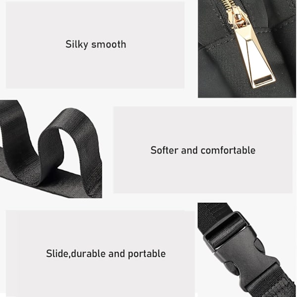 (Svart) Magväskor för Kvinnor Män, Svart Crossbody Magväska, Bältesväska med Justerbar Rem, Trendig Midjeväska för Utomhusbruk/Träning/Resor/Vardag