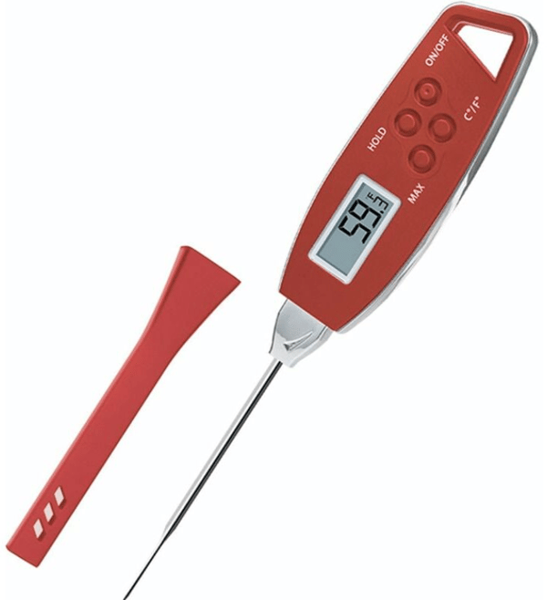 Rød BBQ Termometer Digitalt Madtermometer, Vandtæt Køkken