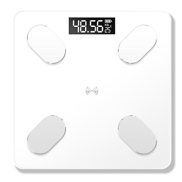 Body Fat Scale Smart Bmi Scale Led Digital Badrum Trådlös Viktvåg white