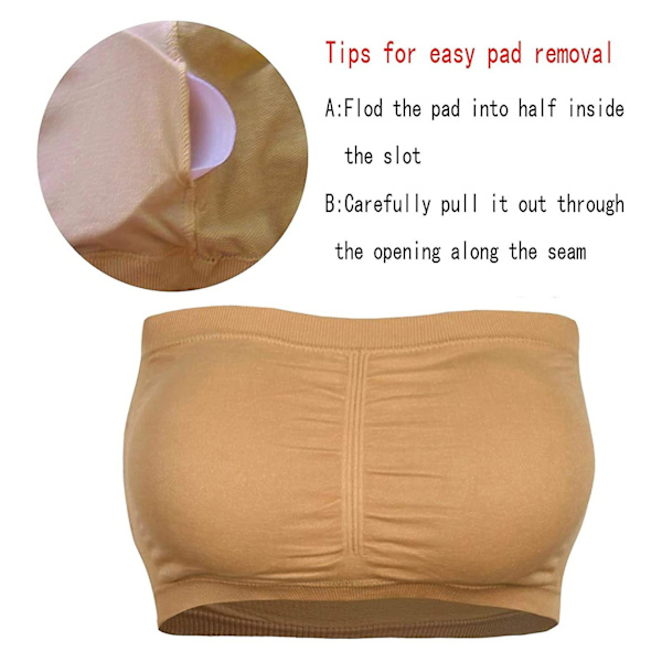 Tube Top til Kvinder Dobbelt Lag Base Uden Stålring Indpakket Brystpude Push Up BH Black