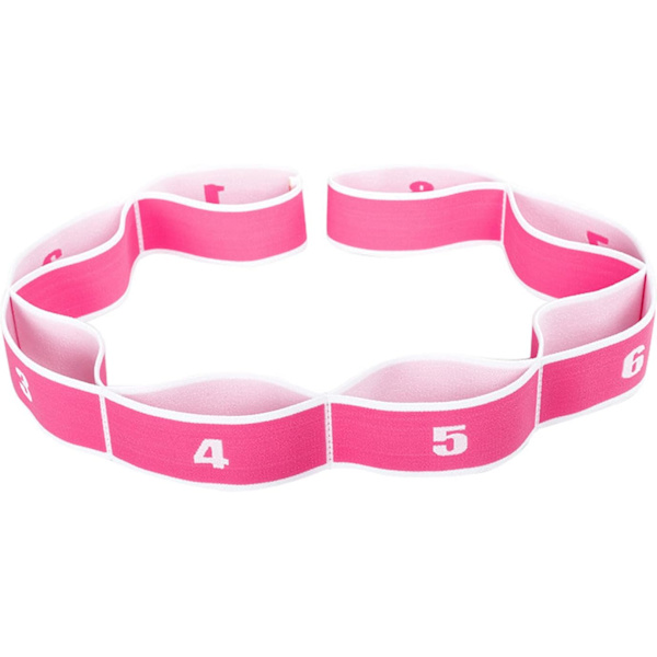 8 loopar av rosa latexmotståndsband, lämplig för 120 cm för dansare att använda barnens pilates Yoga Fitness Training Digital Stretching Band Elastic