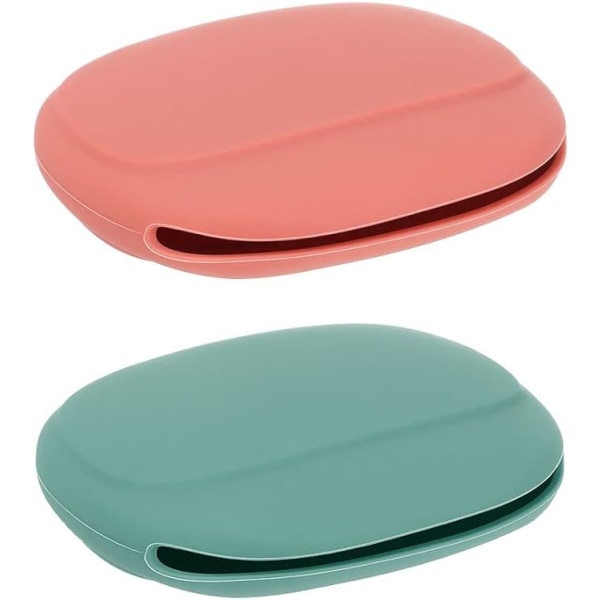 Organiseringsväska för datakabel i två delar (röd och grön), förvaringsbox i silikon söt förvaringsbox för hörlurar, bärbar förvaringsbox för hörlurar för datakabel