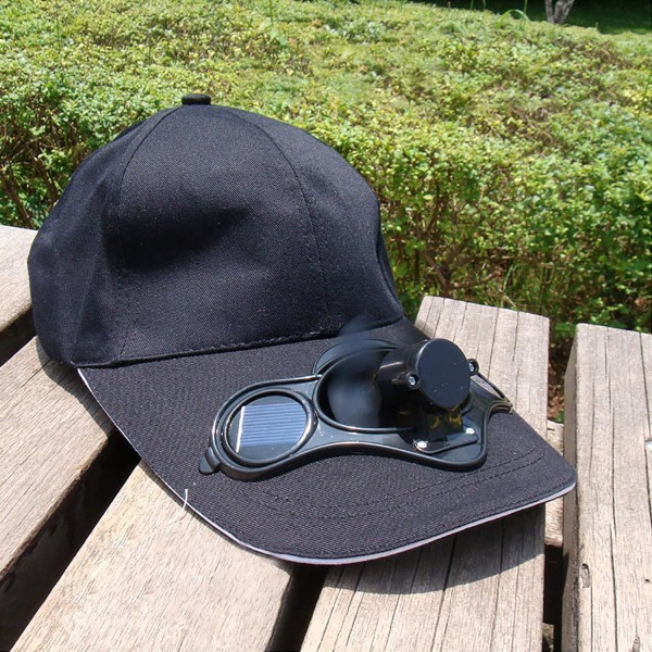 Svart [solmodell] hatt med solventilation festivalhatt herrhatt hatt med UV-skydd