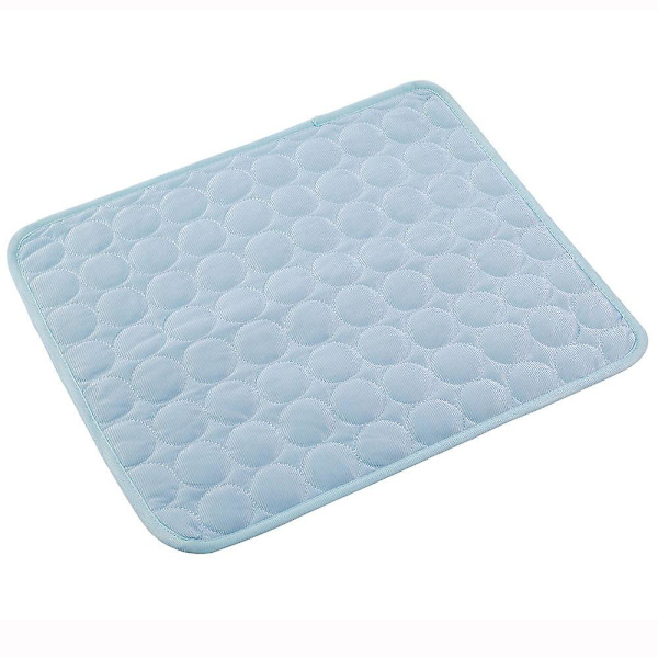 Hunde Kølemåtte - Selvkølende Måtte til Hunde og Katte, Ikke-giftig Tyk Gel Kold Seng Light Blue L