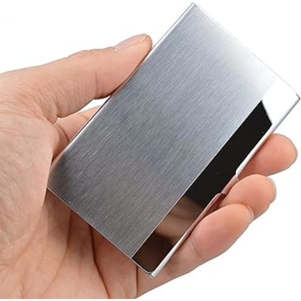 Super Let Visitkort Holder Professionel Rustfrit Stål Visitkort Etui Hold Visitkort i Perfekt Stand Slankt Design til Mænd