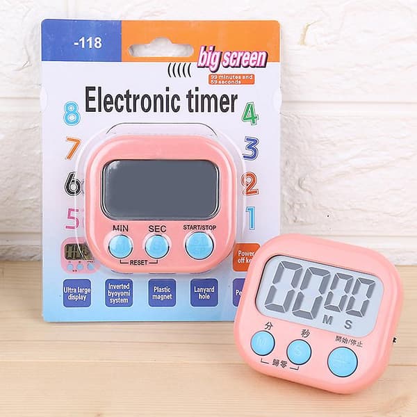 Digital Kök Timer Magnetisk Nedräkning Stoppur Timer Med Höglarm, Stor Siffra Green