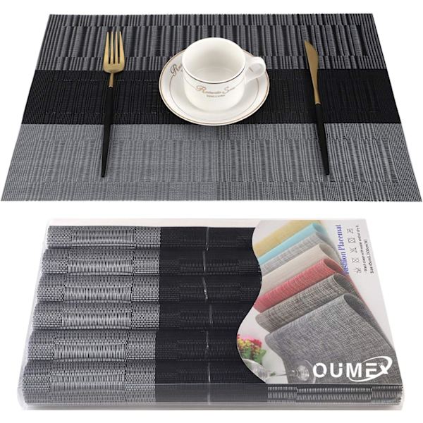 Pestävä PVC-tabletti, 6 kpl, liukumaton, kulutusta kestävä, lämmönkestävä, 45 cm x 30 cm, helppo puhdistaa ja säilyttää