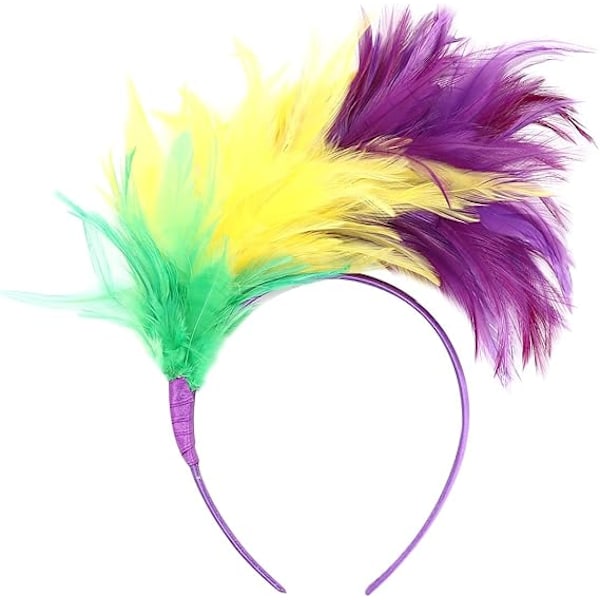 2 stk. Gul/Grønn/Lilla Fascinator Hatt Fjær Bryllup Damer Dag Hodebånd og Klype Cocktail Teselskap Hatt for Jente og Kvinner