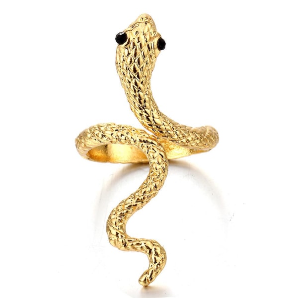 Ormring för kvinnor Reptilormring Present till ormälskare Reptilälskare presenter (guld) Gold