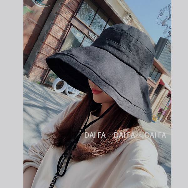 Sort Strandhat til Kvinder Foldbar Sommerhat Bredskygget Strandhat Hætte Bucket Hat Havehat
