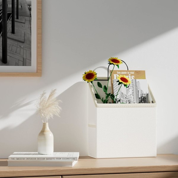 (Vit) 2-pack Väggmonterad Förvaringsväska med Självhäftande Krok, Hängande Förvaring för Fickor, Badrum Sovsal Organizer Väska, Linne Bomull Organizer Box