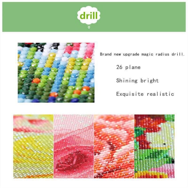 5d diamantmålning färgglad enhörning full diamant diy diamantmålning vardagsrumsdekoration handmålning diamantmålning（40*40CM）