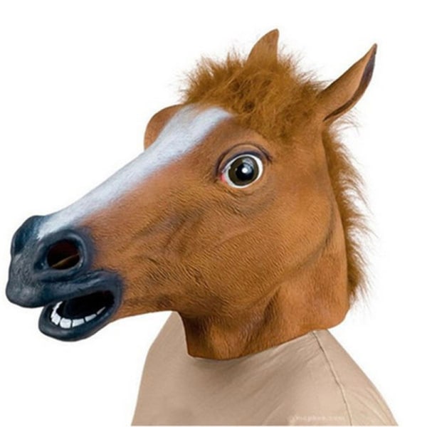 Horse Mask Realistic Animal Full Head Latex Mask, Halloween Carnival Masquerade Party, Cosplay Masquerade Party