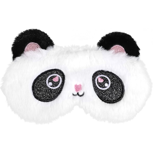 Barnens sovmasker, 3D plysch sovmasker, söta roliga tecknade panda nattmask, natt sovmask för barn vuxna sovande tupplur (19 × 13 cm)