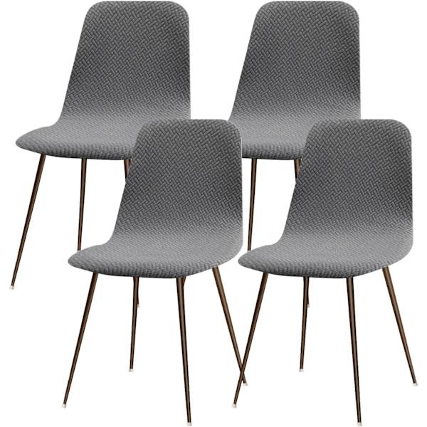Utdragbar stolsöverdrag 4-pack, modernt tvättbart matstolsöverdrag universellt köksstolsöverdrag köksdekorationer, grå