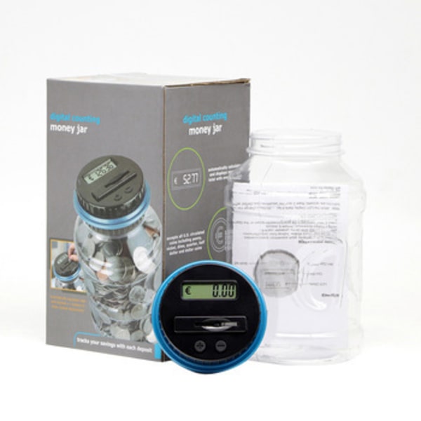 Elektronisk sparegris, 1 stk. digital euro-tællende sparegris, automatisk sparegris til børn og voksne, 1,8L sparegris med LCD-display, sparegris f