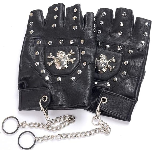 Steampunk gotiske hansker herre vintage lær kaptein fingerløse hansker
