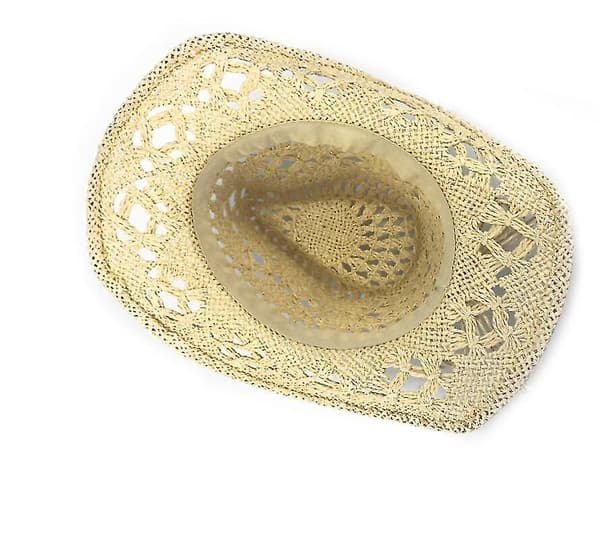 Utomhus herr dam västerländska cowboyhattar handvävda halmhatt andningsbar White