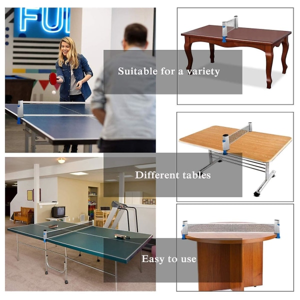 Uttrekkbart Ping Pong Nett Bærbart Bordtennis Nettstativ Perfekt For Ping Pong Bord Kontorpult Hjemme Grey