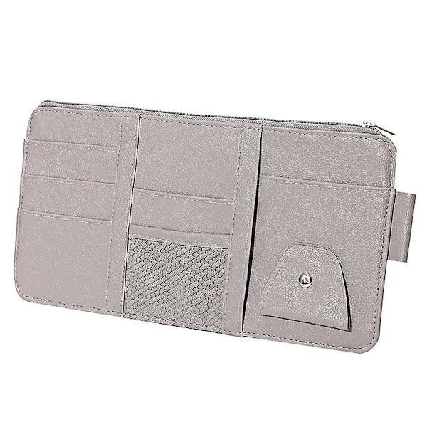 Bilsolskydd Visir Organizer Auto Bil Interiör Läder Tillbehör Förvaringsficka Solskydd Väska Väska Beige