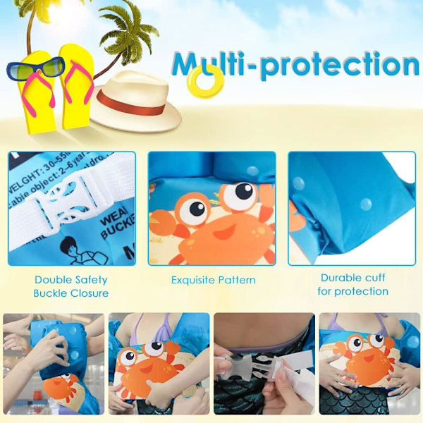 Simband för simning, flytväst för barn, simband för barn, simhjälpmedel, simväst för barn, simväst för barn i åldrarna 2-6 år eller 14-25 kg. Orange på