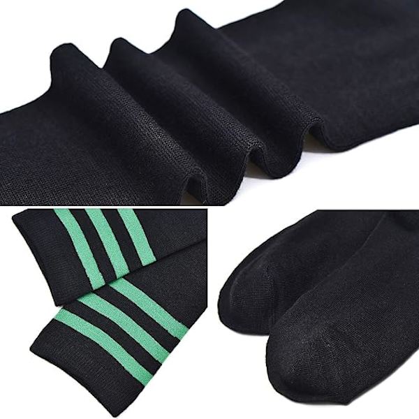 Par med svarta barnsockor med tre ränder, damstrumpor med tre ränder, 3 färger