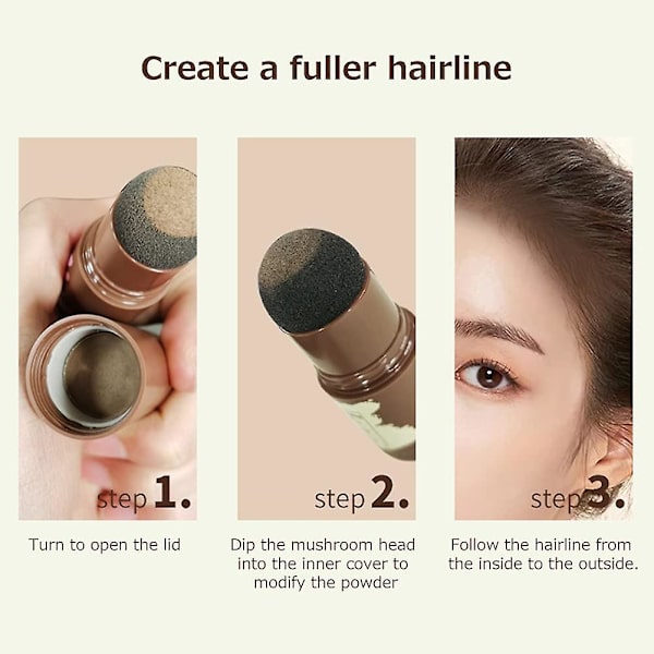 Hairline Shadow Powder Stick, Vandtæt Volumengivende Dækpudder Hårpudder Make-up Shadow Dækpudder Black