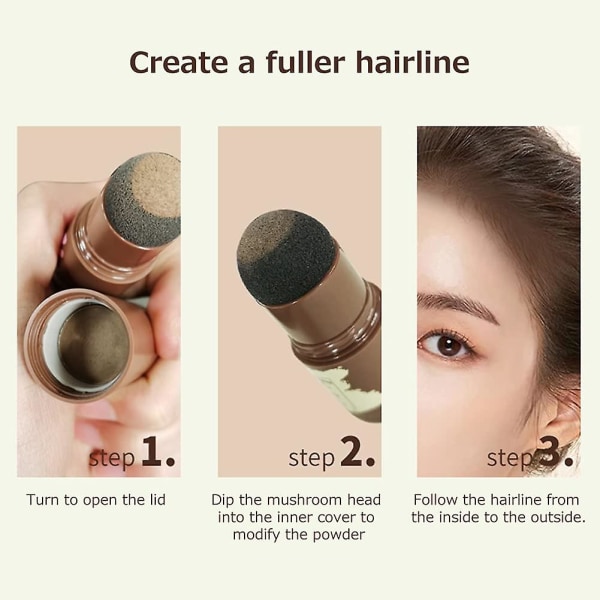 Hairline Shadow Powder Stick, Vandtæt Volumengivende Dækpudder Hårpudder Make-up Shadow Dækpudder Black brown