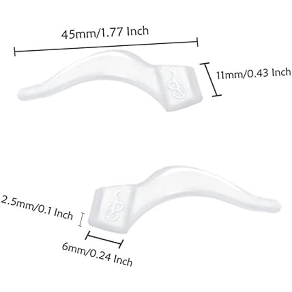 (7 par klara) 14 st Glasögon Halkskydd Silikon Öronklämma, Glasögonhållare, Säkerhetsglasögonhållare för Solglasögon Presbyopiglasögon Sportglasögon