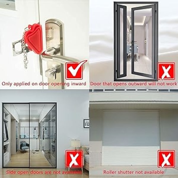 Päivitetty Kannettava Oven Lukko & Oven Pysäytyshälytin, Kaksinkertainen Suojaus Oven Sarja, Oven Turvalaitteet Tasku Itsepuolustusvälineet, Matkustamiseen Hotelliin