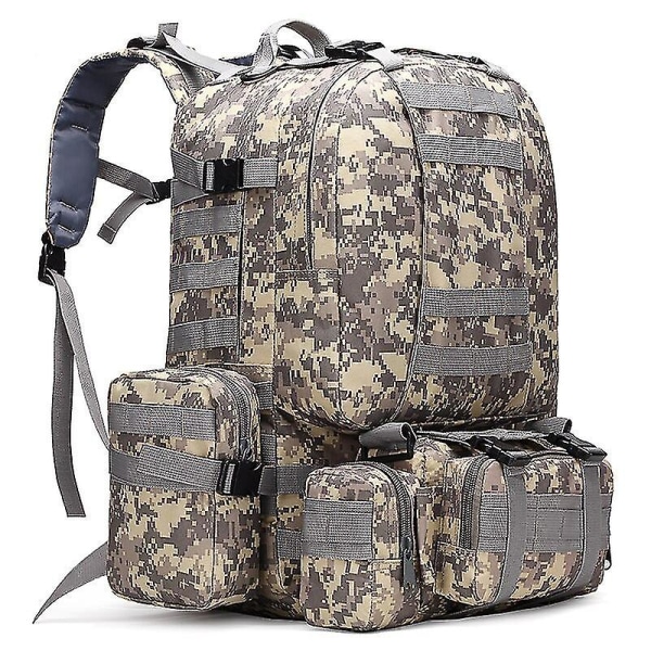 50L Taktisk Ryggsäck Militär Molle Väska 1000D Nylon Ryggsäck Sport Utomhus Resa Kamouflage Ryggsäck ACU