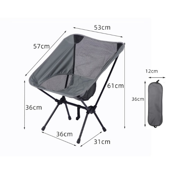Beige hopfällbar bärbar stol för utomhusbruk, hopfällbar campingpall, kompakt bärbar sittplats med bärväska för utomhusvandring, promenader, resor