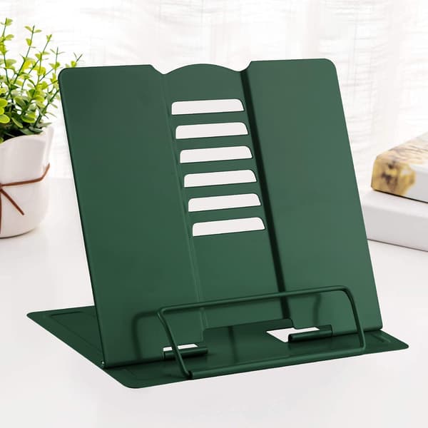 Metallbokstativ, MSDADA Justerbart kokboksstativ, Fällbart bokstativ för surfplatta, Recept, Manual, Noter, Tabulatur, iPad, Bokmålning Läsning(B