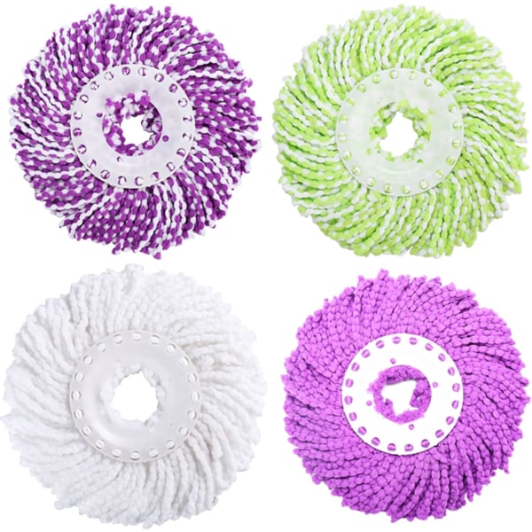 4 kpl Clean Twist Disc Mop -varapäät, helposti vaihdettavat uudelleenkäytettävät mikrokuituiset moppipäät, vettä ja likaa imevät laatoille ja kivipinnoille