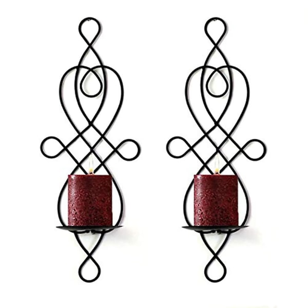 Hengende Lysestake Vegglampe Montert Pilar Dekorativ Hul Lysestake Vegglamper For Hjemmeveggdekor Black