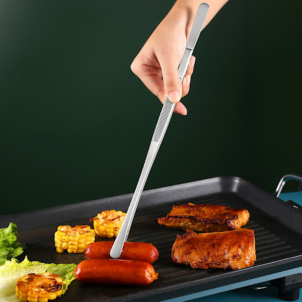 Rostfria kökstänger 31 cm, grilltänger i rostfritt stål med räfflad greppyta, idealiska för kockar, gourmeter, familjesammankomster, köksproffs