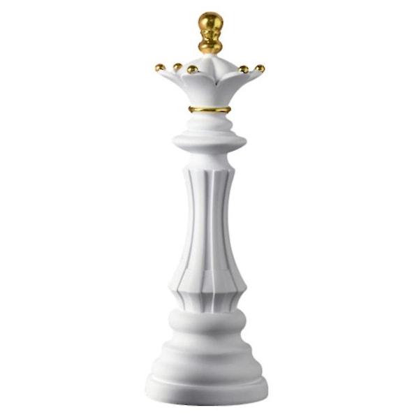 Sjakk Konge Dronning Springer Resin Håndverk Internasjonal Sjakk Statue Skulptur White Queen