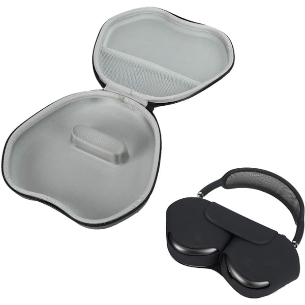 Airpods Max förvaringsväska för hörlurar (grå), handväska förvaring Airpods Max hörlursfodral i PU-läder
