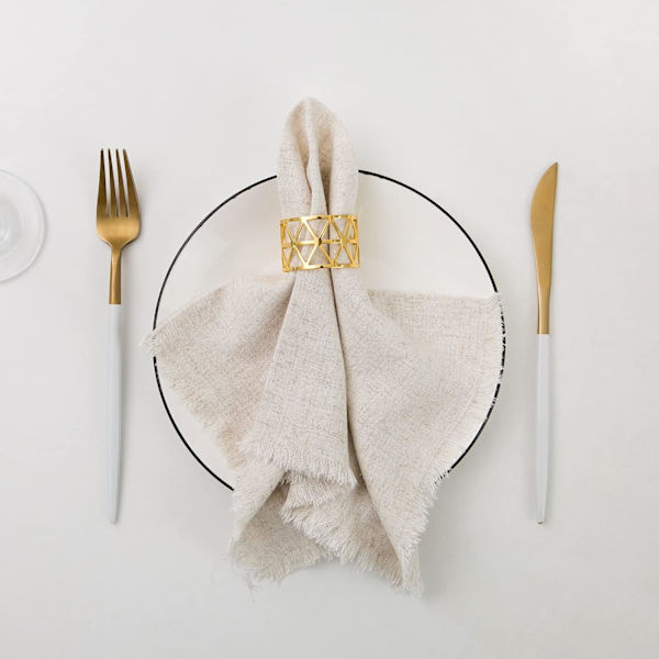 Set med 4 tygservetter för jul, nyår, nattvard, påsk, födelsedag, bröllop, 45 x 45 cm, beige